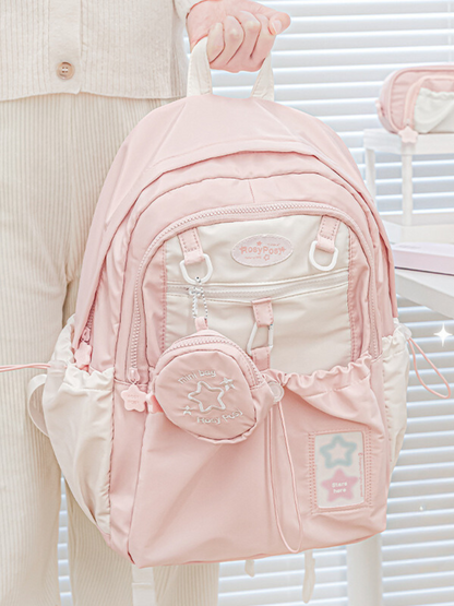 Cream Star Drawstring Backpack