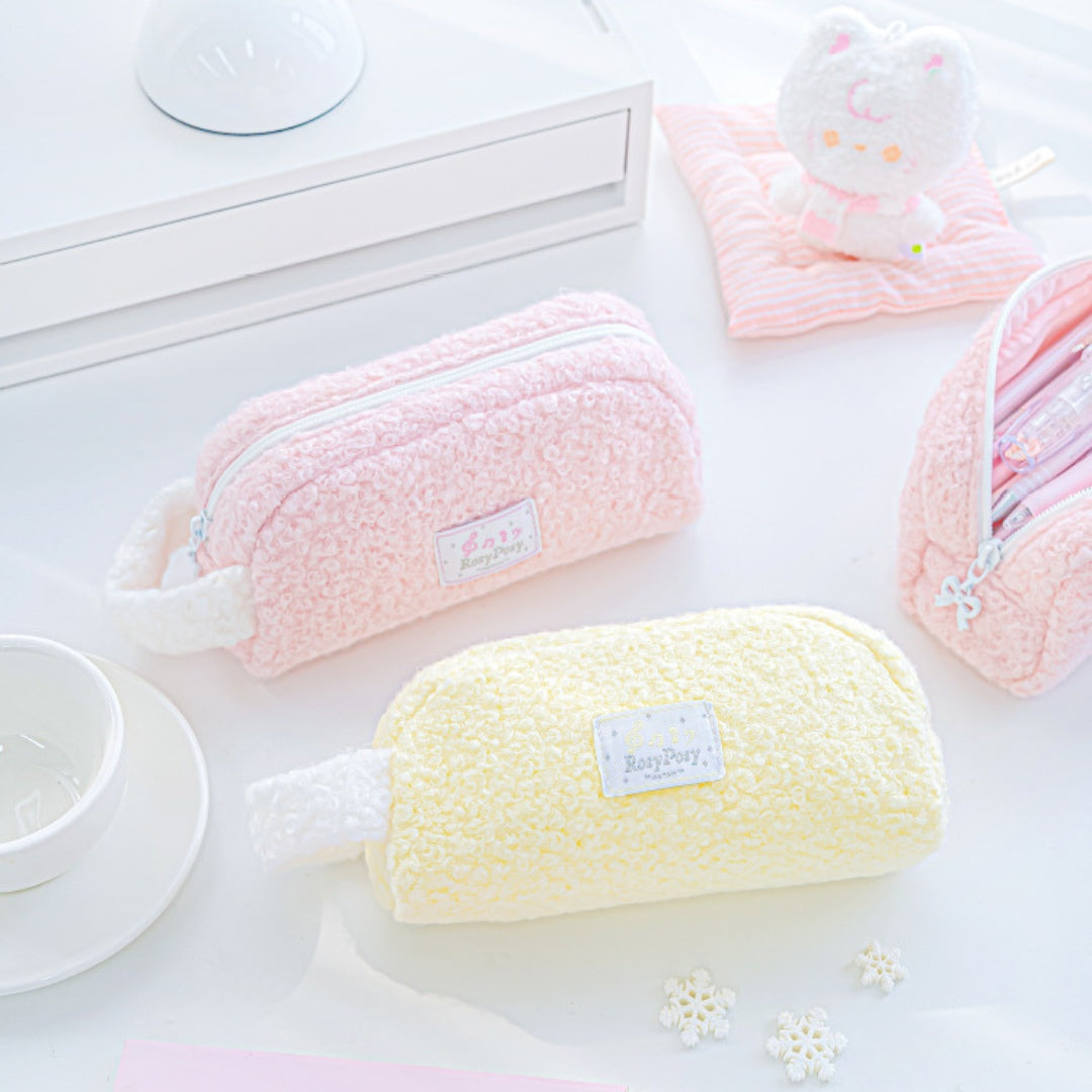 Cream Dream Soft Wool Felt Large Capacity Pencil Pouch