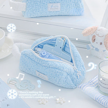 Cream Dream Soft Wool Felt Large Capacity Pencil Pouch