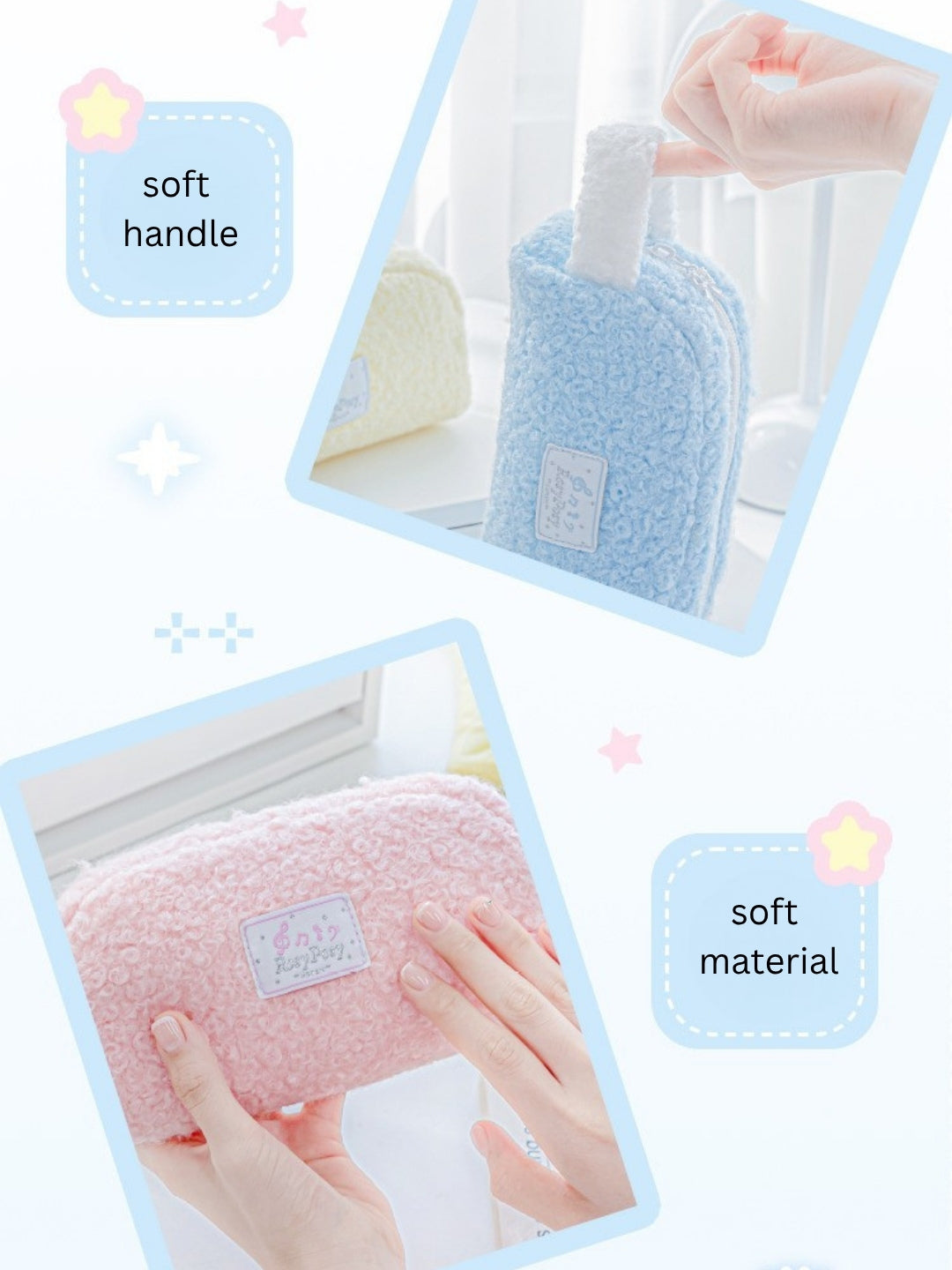 Cream Dream Soft Wool Felt Large Capacity Pencil Pouch