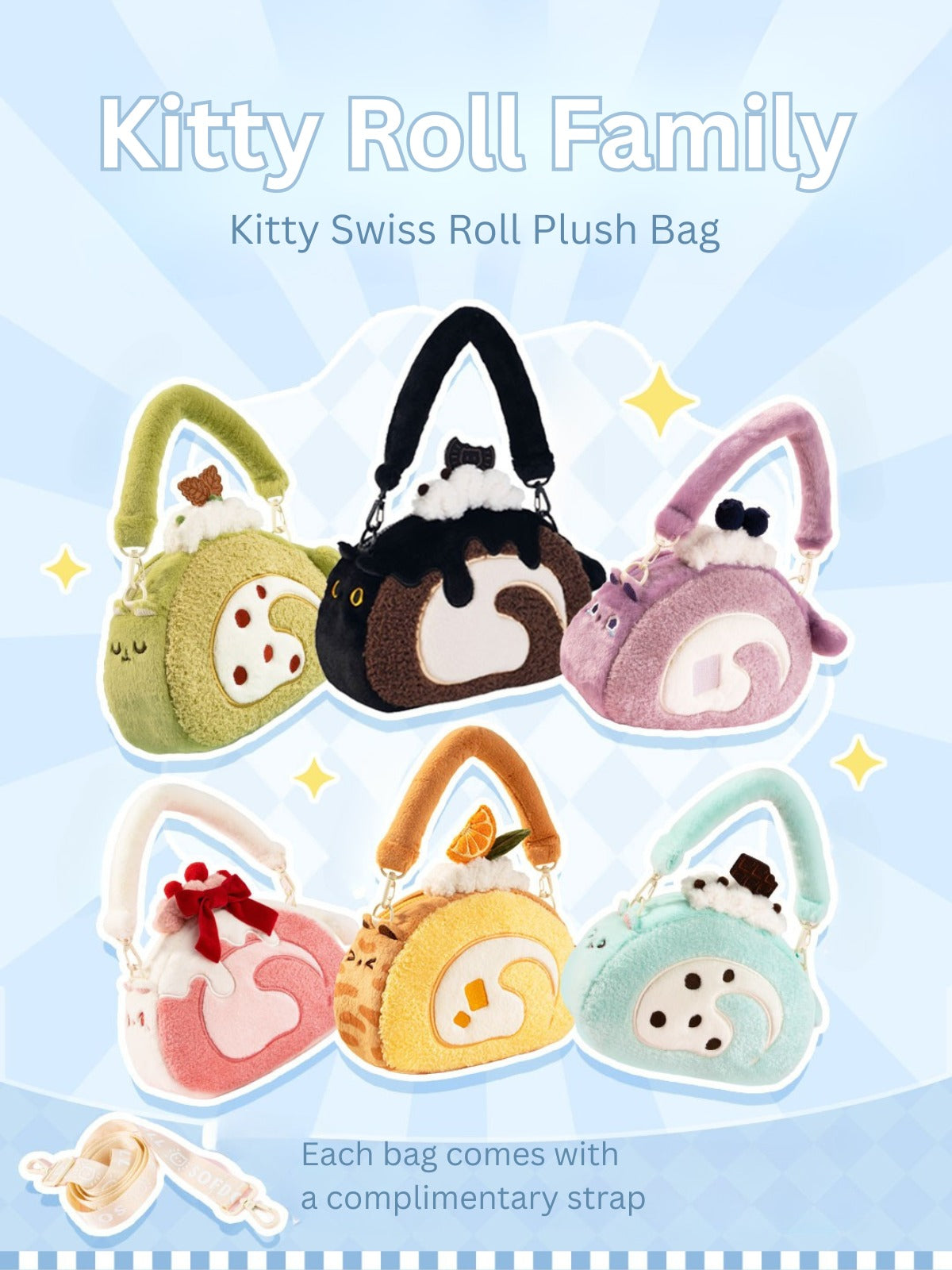Original Plush Creamy Kitty Cake Rolls Handbag