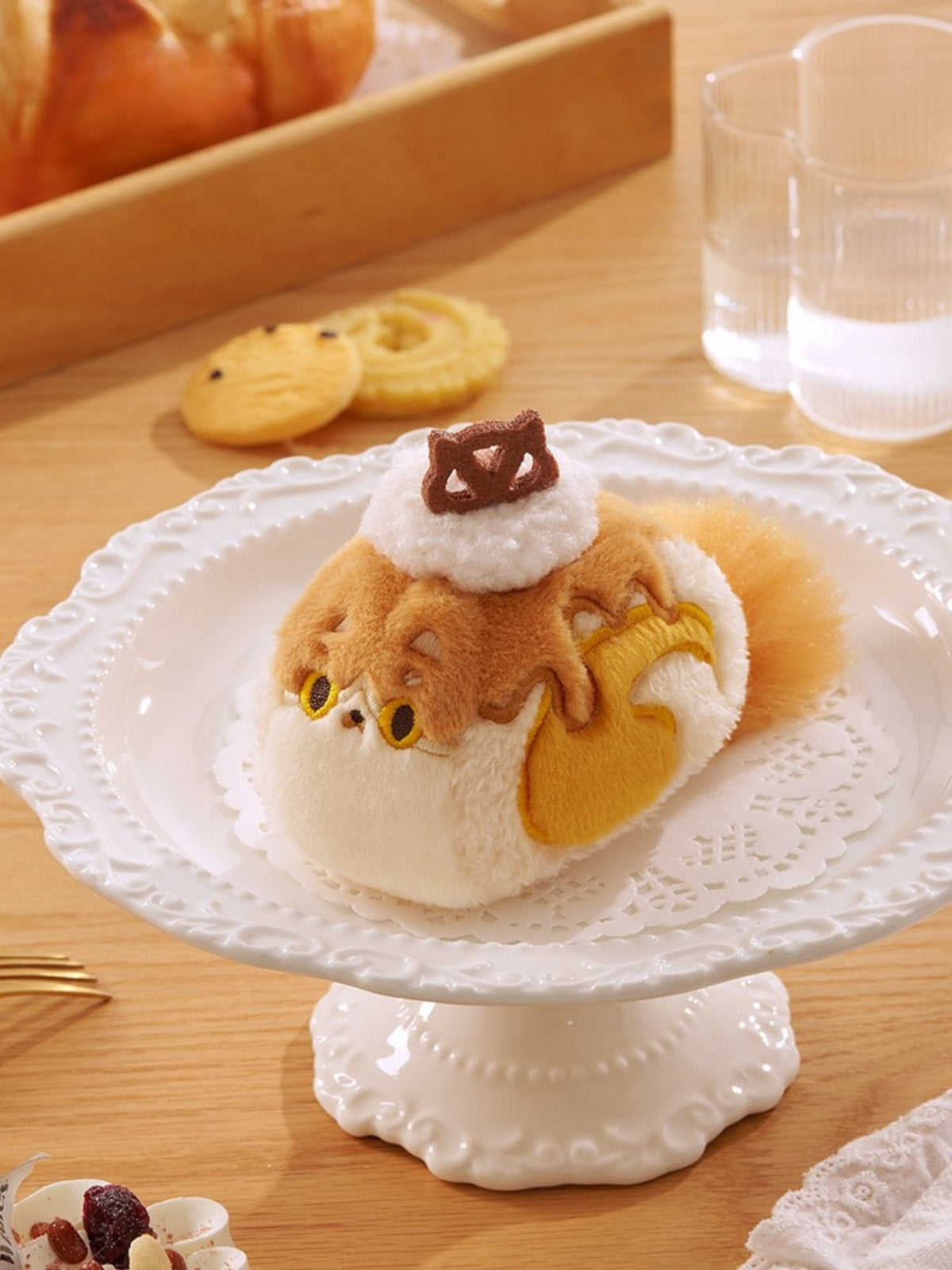 Original Creamy Swiss Roll Cat Plush Toy & Bag Charm