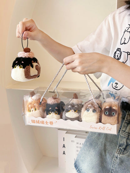 Original Creamy Swiss Roll Cat Plush Toy & Bag Charm