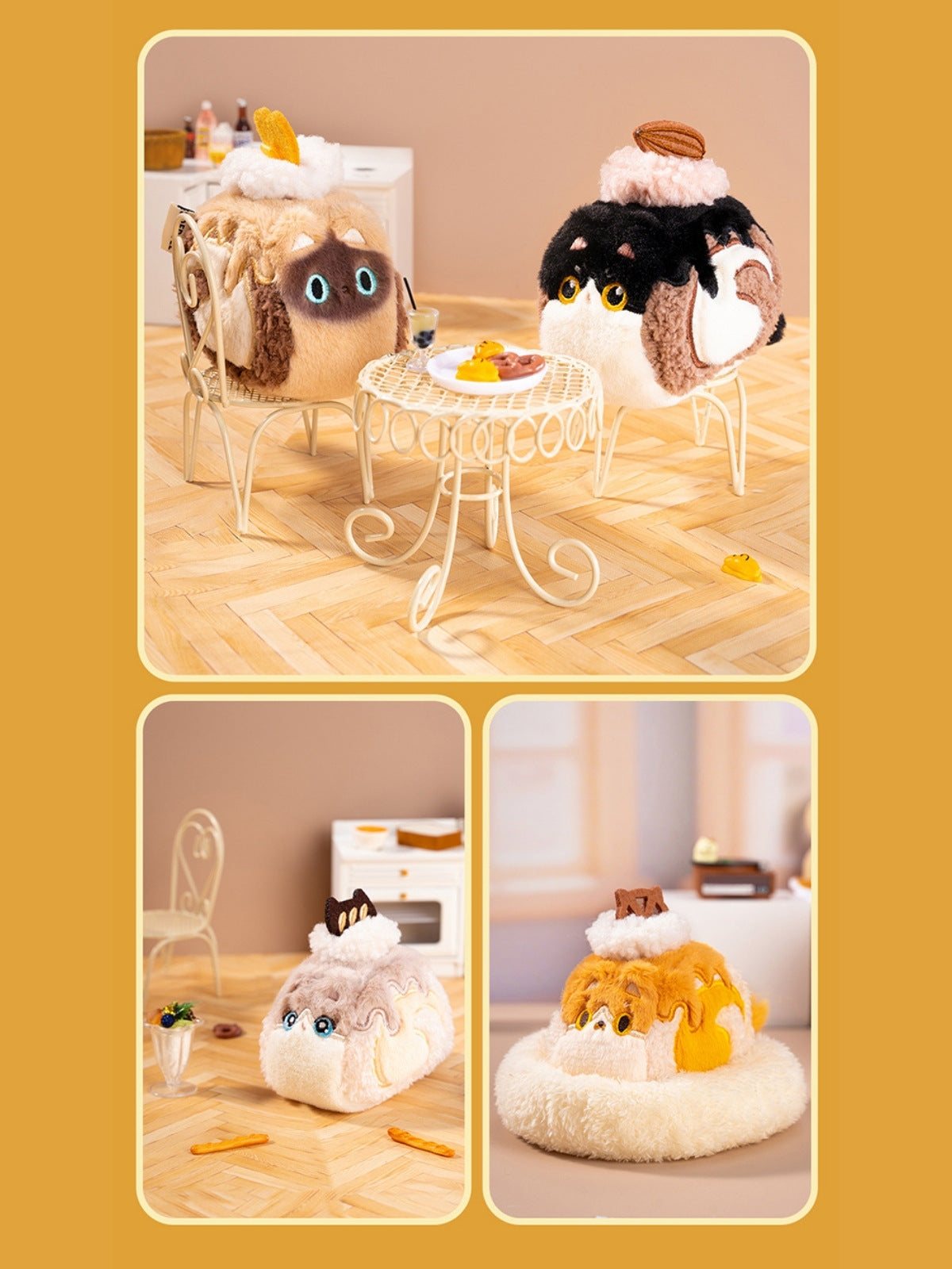 Original Creamy Swiss Roll Cat Plush Toy & Bag Charm