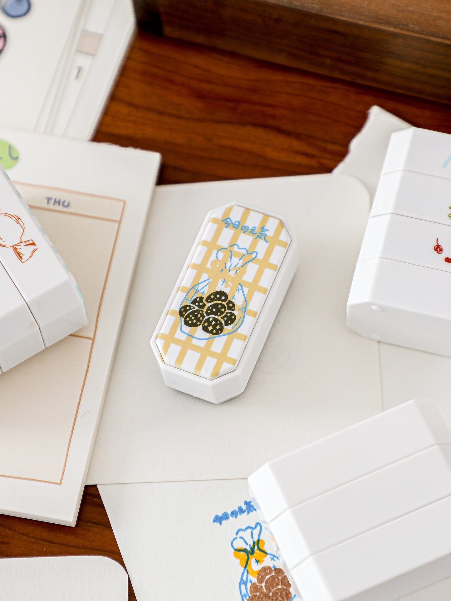 Creative Cute Multi-Layer Cartoon Stamp Set - Candy, Cookie, Cherry Cake