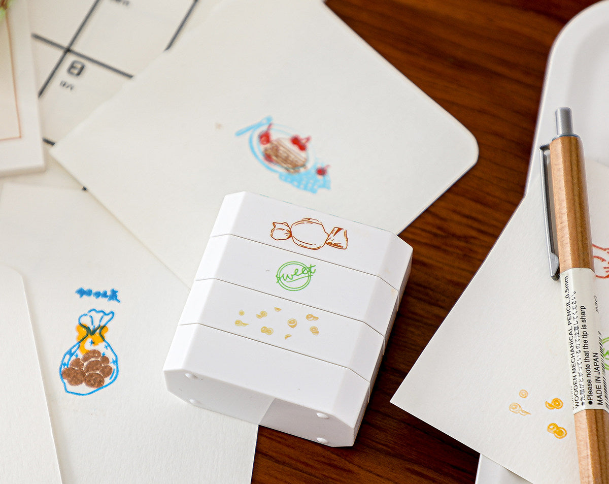 Creative Cute Multi-Layer Cartoon Stamp Set - Candy, Cookie, Cherry Cake