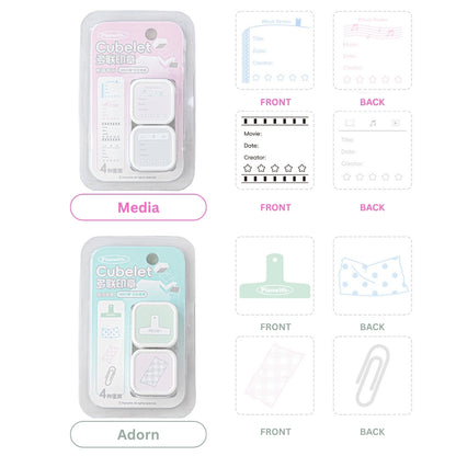 Cubelet Versatile Dual-Sided 4-in-1 Pre-Inked Stamp