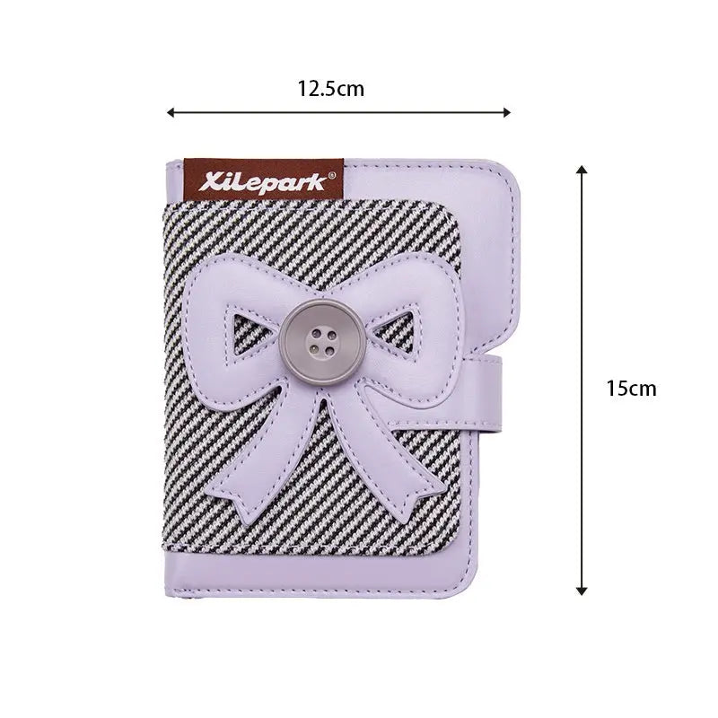 Cute Bow Magnetic Passport Holder – Faux Leather Travel Wallet