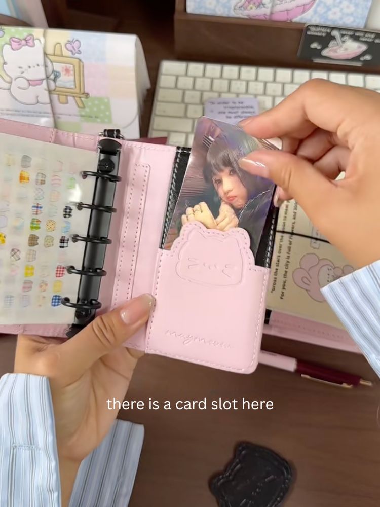 M5 Magnetic Cat Leather Binder Cover