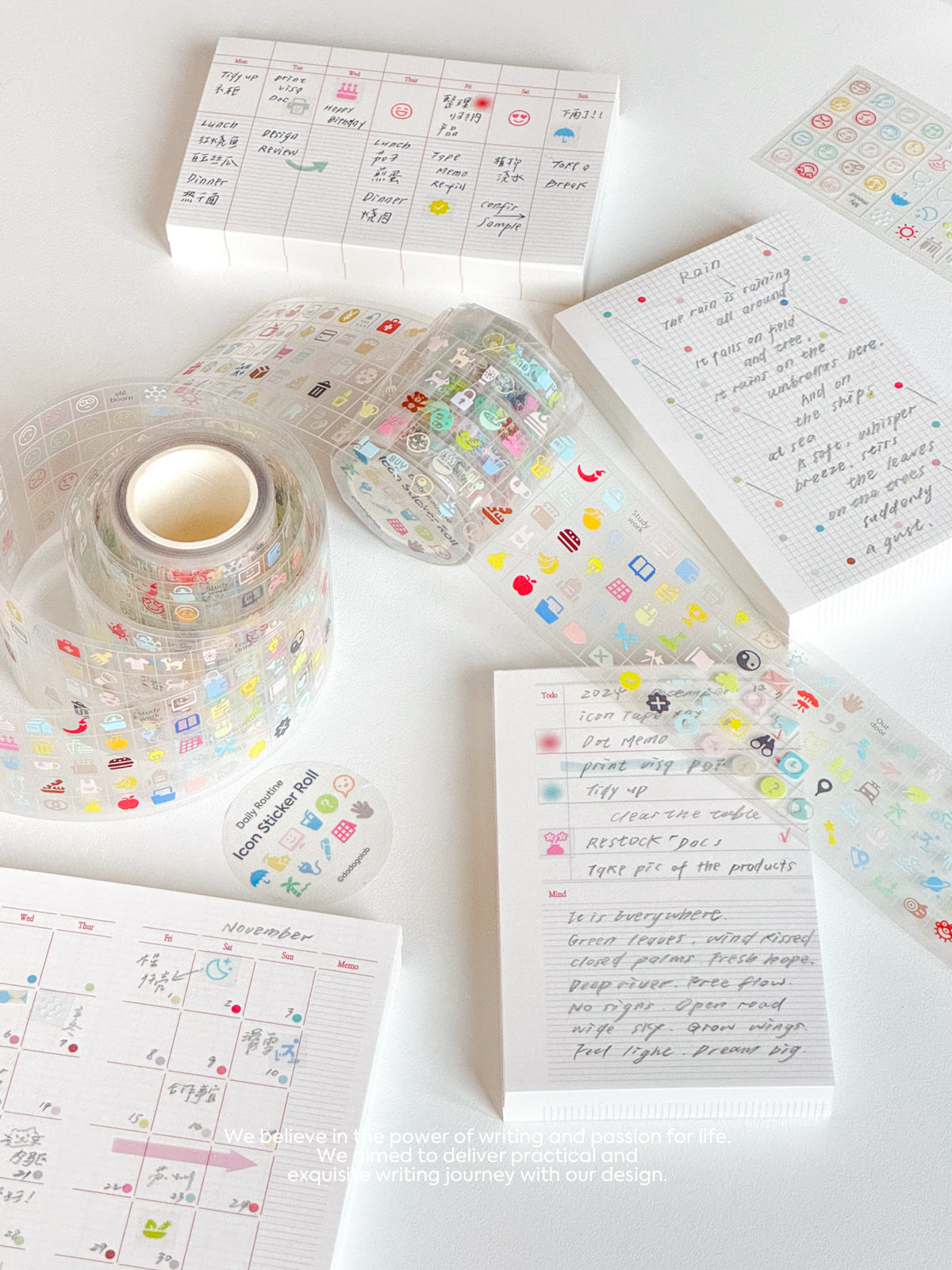 Daily Life Function Icon Tape Cut Film Sticker Roll - SOLD OUT