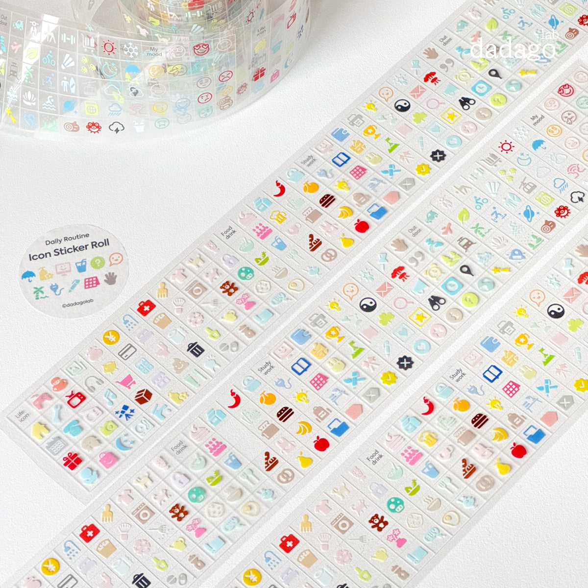 Daily Life Function Icon Tape Cut Film Sticker Roll - SOLD OUT