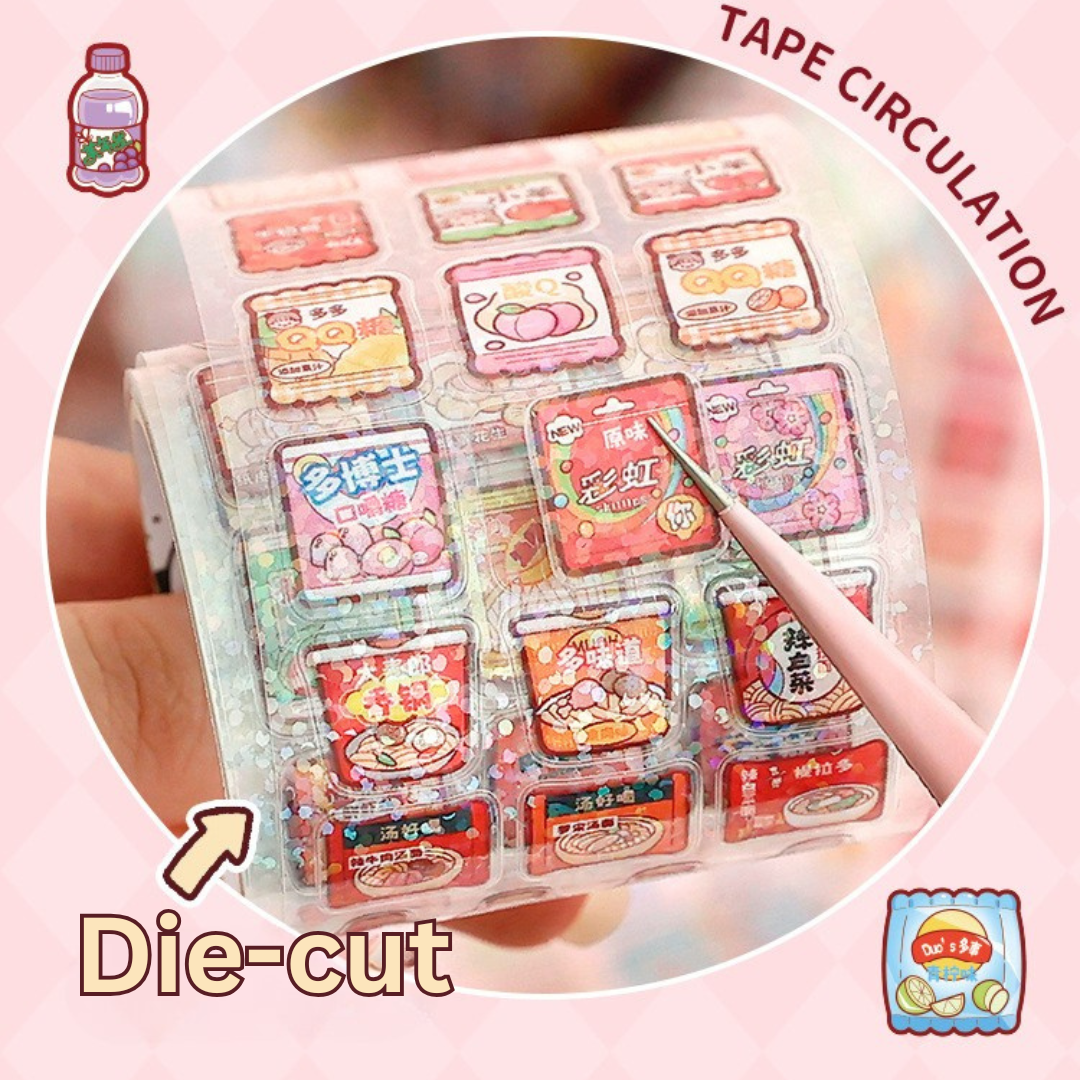 Daily Life PET Waterproof Die-Cut Sticker Roll