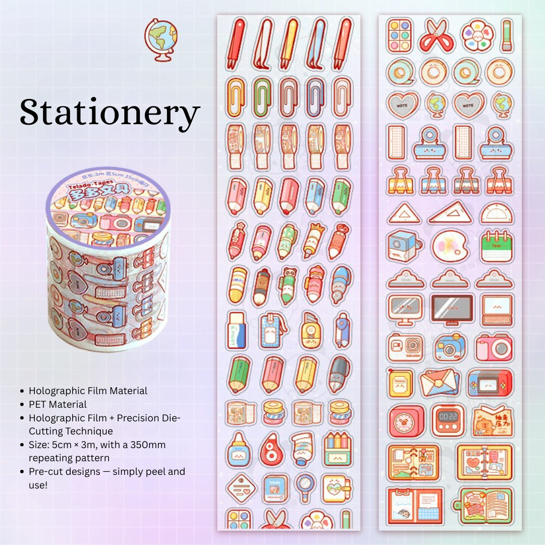 Daily Life PET Waterproof Die-Cut Sticker Roll