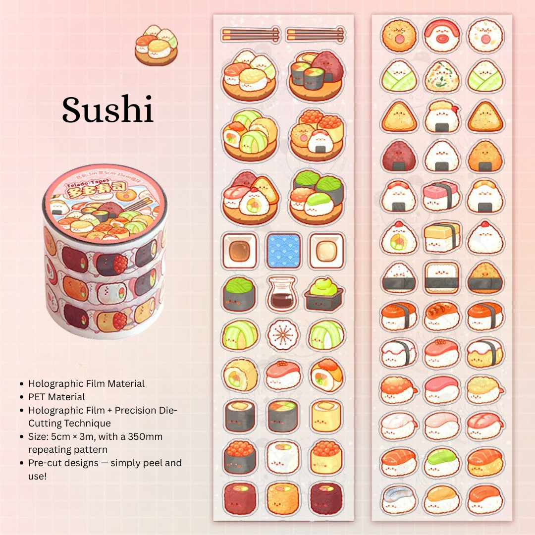 Daily Life PET Waterproof Die-Cut Sticker Roll