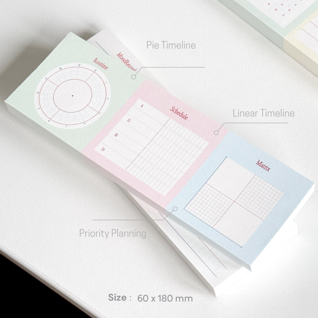 Original 3-in-1 Time Management, Functional Notepads, Journal Material