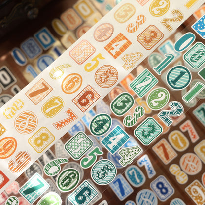 Number Match Stickers – Die-Cut Washi & PET Rolls