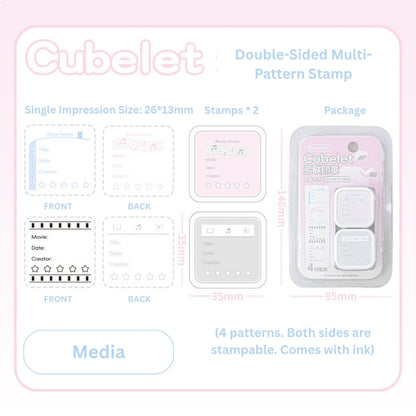 Cubelet Versatile Dual-Sided 4-in-1 Pre-Inked Stamp