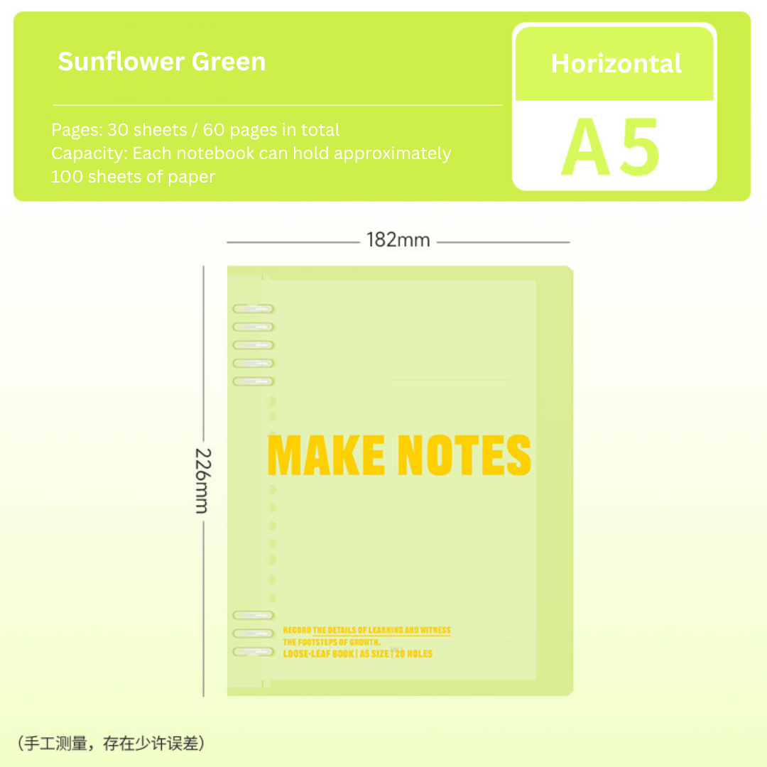 Energetic Hardcover B5/A5 Binder Notebooks