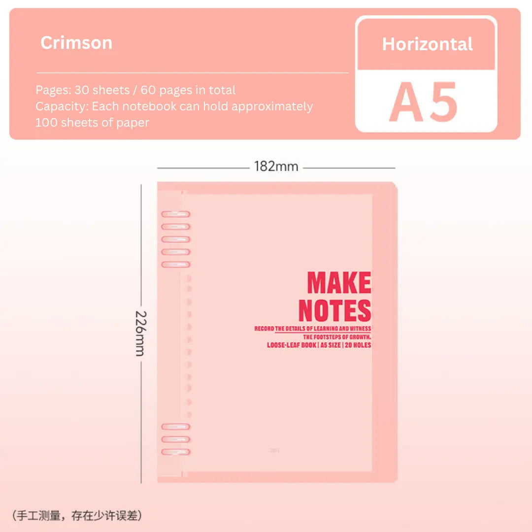 Energetic Refillable Hardcover B5 A5 Binder Notebooks
