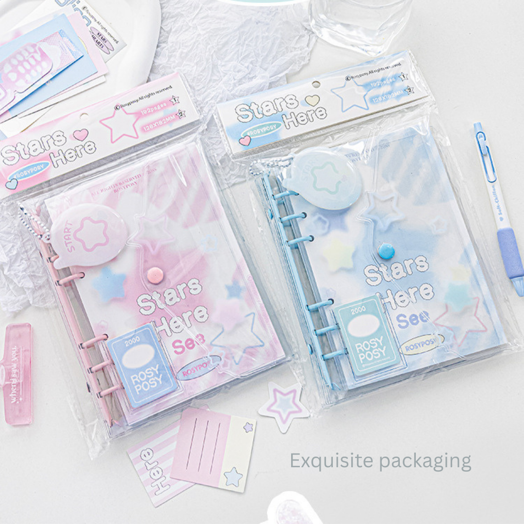 Envelope Star Coil Notebooks - Cute DIY Loose-leaf Journal