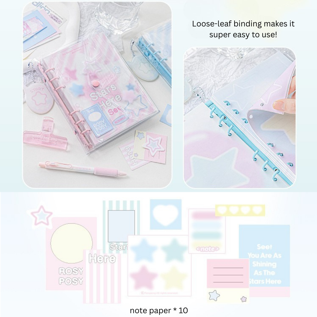 Envelope Star Coil Notebooks - Cute DIY Loose-leaf Journal