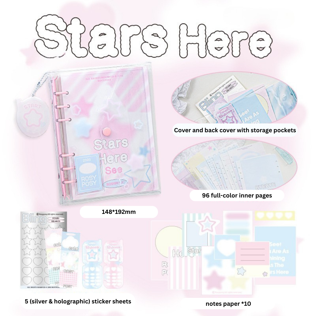 Envelope Star Coil Notebooks Cute DIY Loose leaf Journal