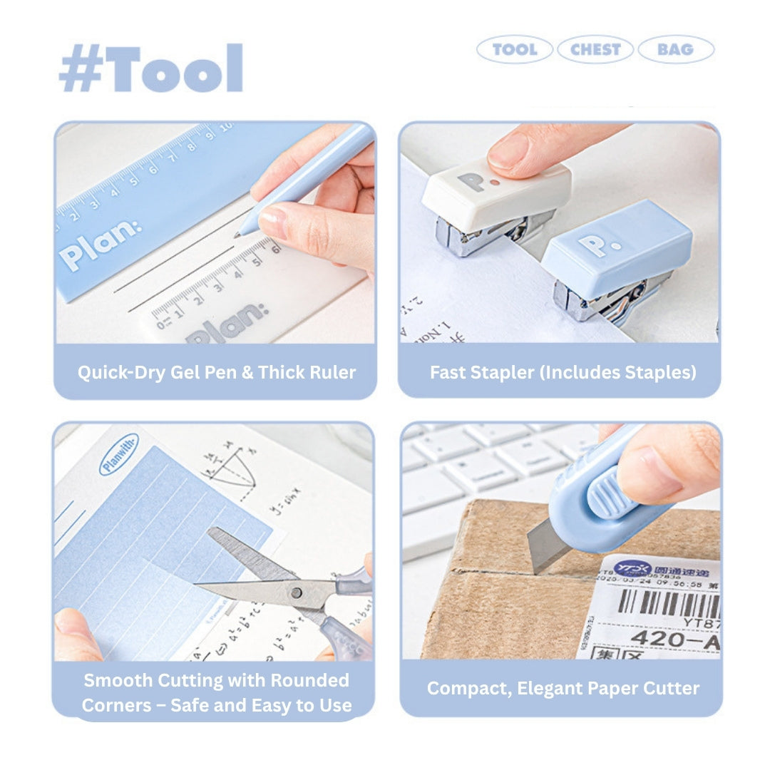 Everyday Efficiency Pouch – 10-in-1 Portable Stationery Kit