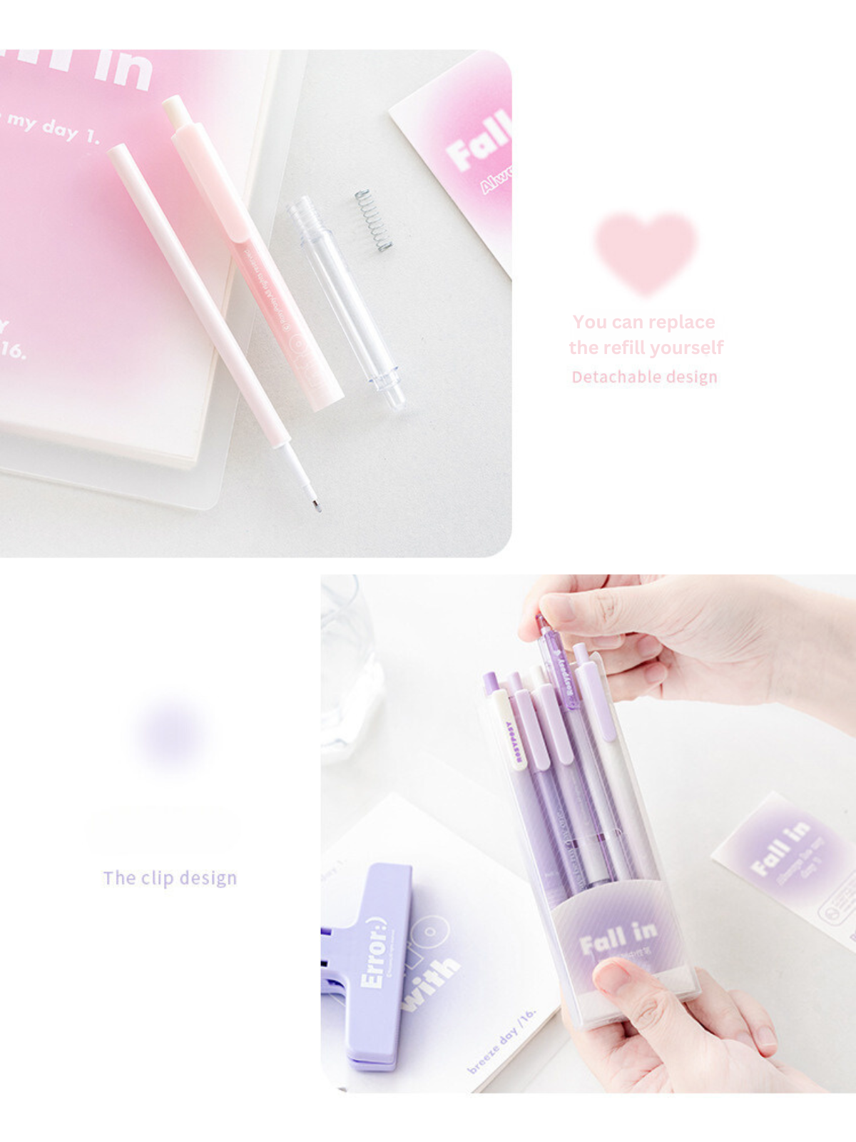 Fall in Collection Gradient Blush Pen Set, Push-Type Gel Pen