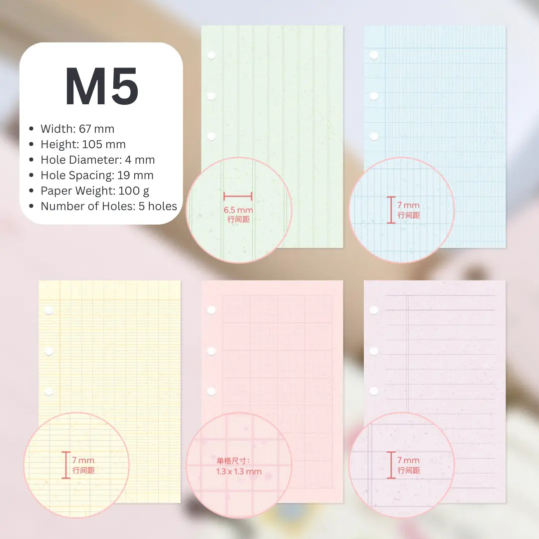 Five Writing Set – Loose Leaf Paper Refills M5 A7