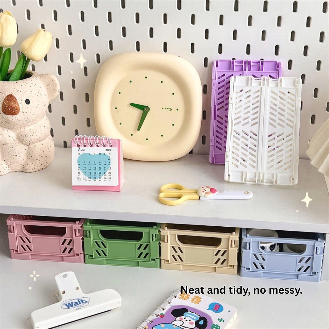 The "Fold-N-Stack" Aesthetic Desk Crate