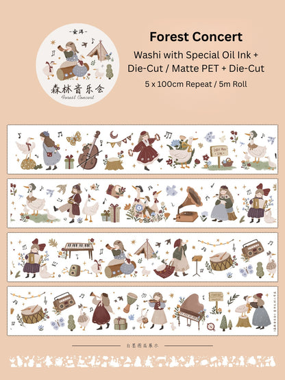 Forest Concert Die-Cut Sticker Tapes