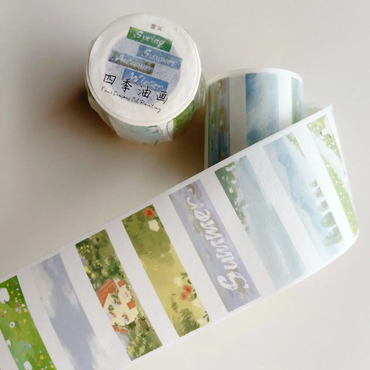 Four Seasons Oil Painting Washi & PET Tape