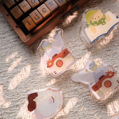 Girl & Bear Cute Acrylic Resin Paper Clips