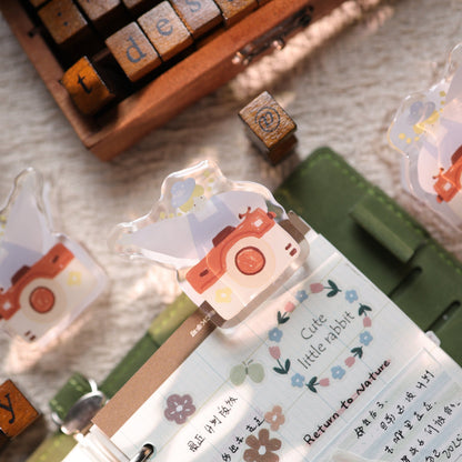 Girl & Bear Cute Acrylic Resin Paper Clips
