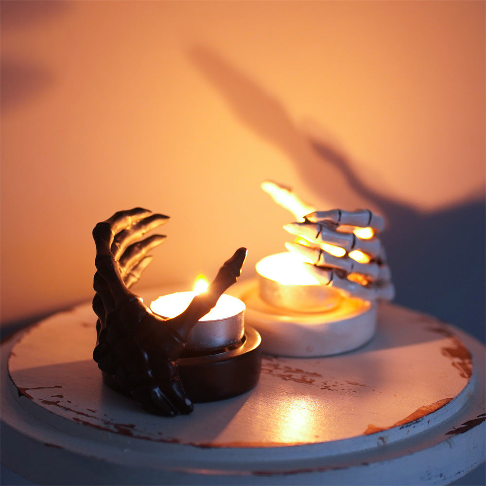 Gothic Halloween Skeleton Hand Candle Holder