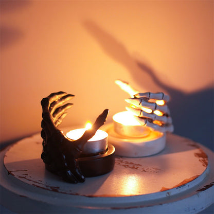 Gothic Halloween Skeleton Hand Candle Holder