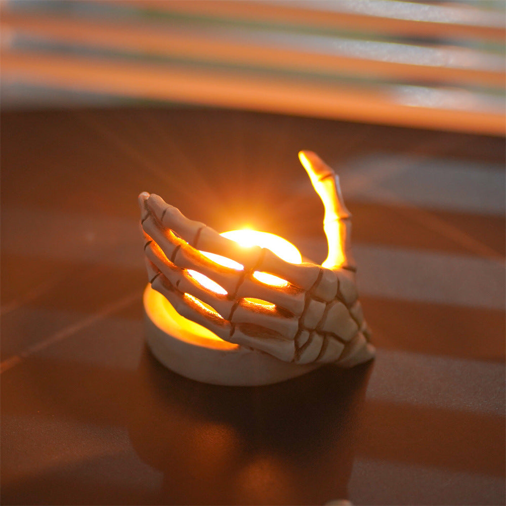 Gothic Halloween Skeleton Hand Candle Holder