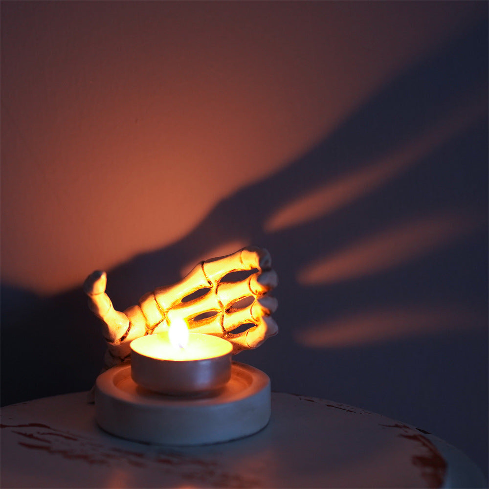 Gothic Halloween Skeleton Hand Candle Holder