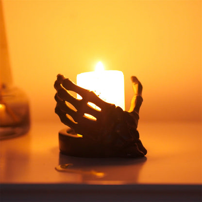 Gothic Halloween Skeleton Hand Candle Holder