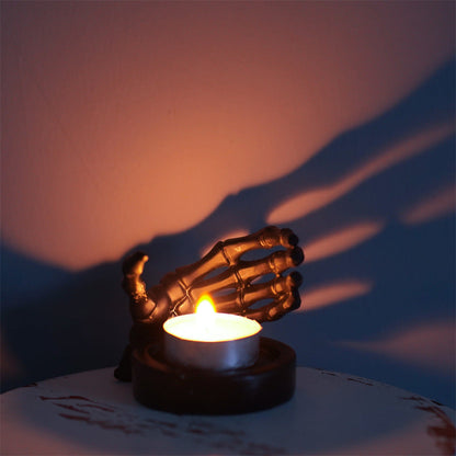 Gothic Halloween Skeleton Hand Candle Holder