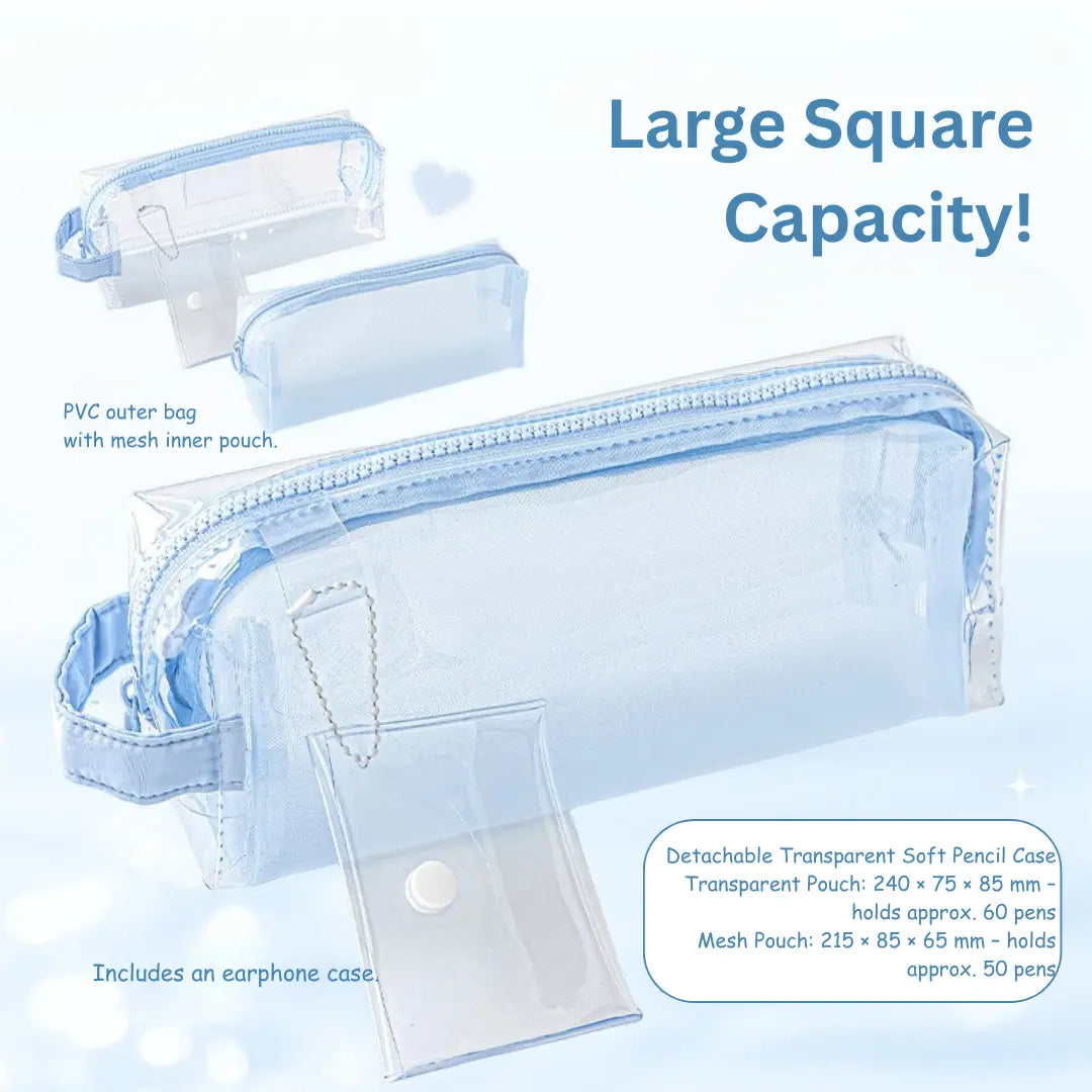 Waterproof Gradient Dual Compartment Pencil Case