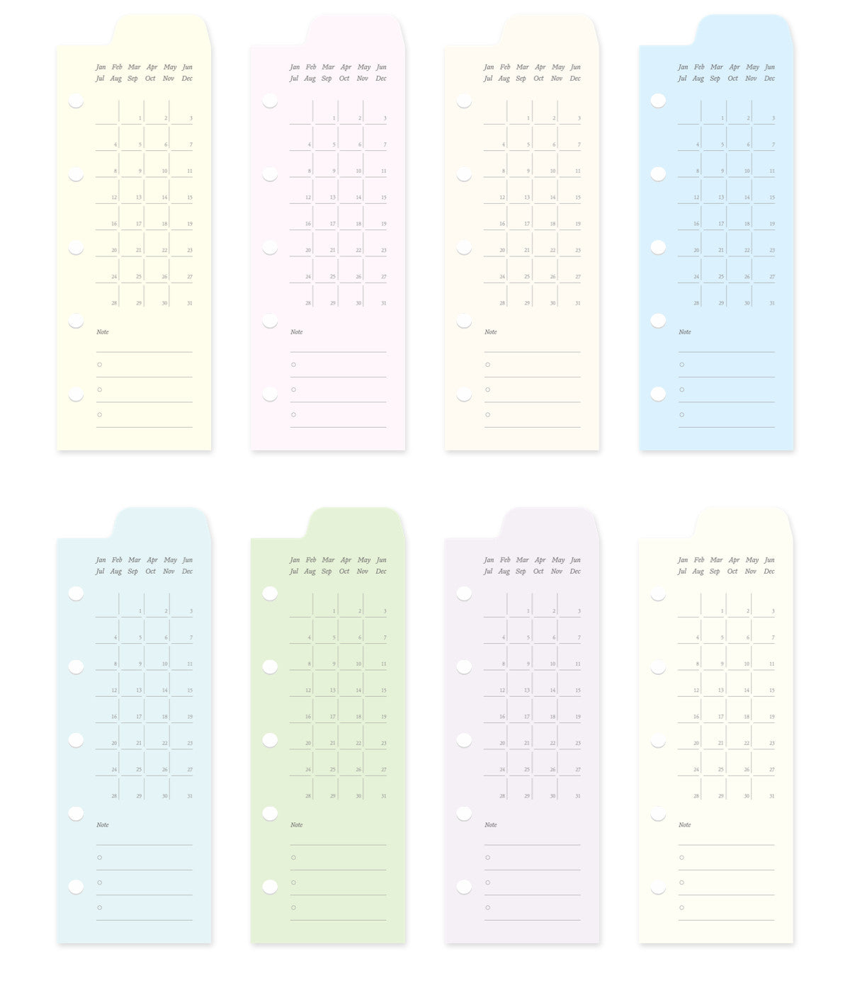 Peeking Views Half-Page Index Divider Set, M5/A7/A6