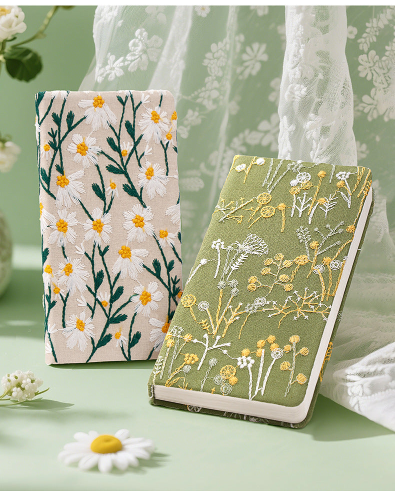 Spring Pulse A6 Floral Embroidered Handheld Notebook