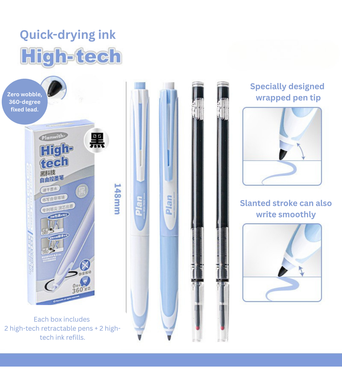 High Tech Adjustable Ink Flow Pen Set – 0.5mm