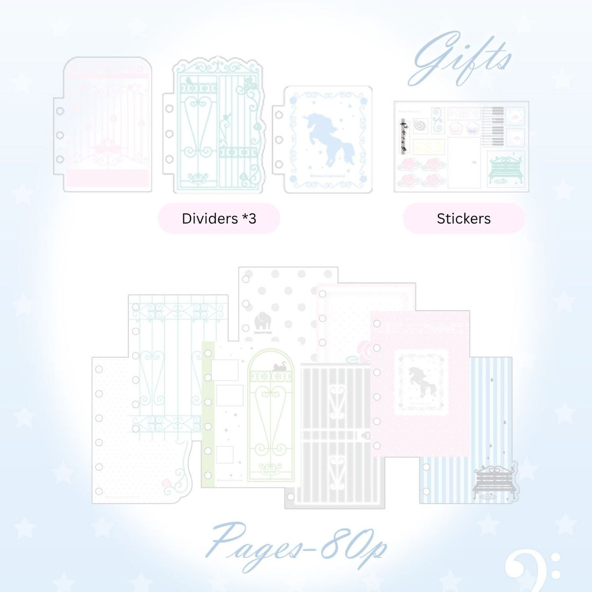Vintage Window A7 Glitter Binder Journal