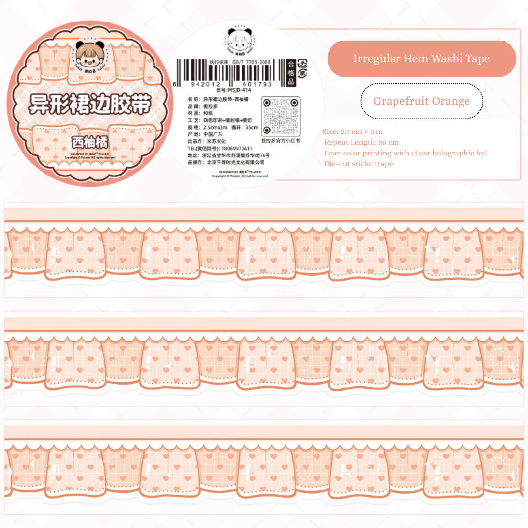 Irregular Skirt Hem Die-cut Stickers