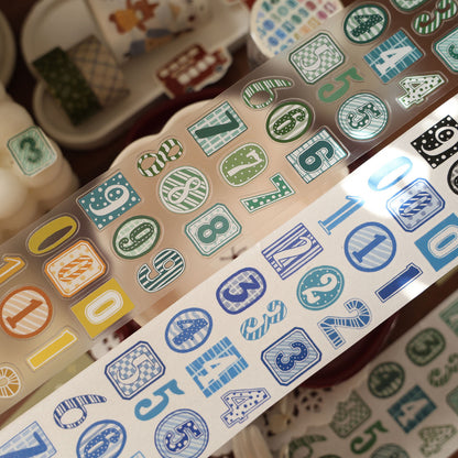 Number Match Stickers – Die-Cut Washi & PET Rolls