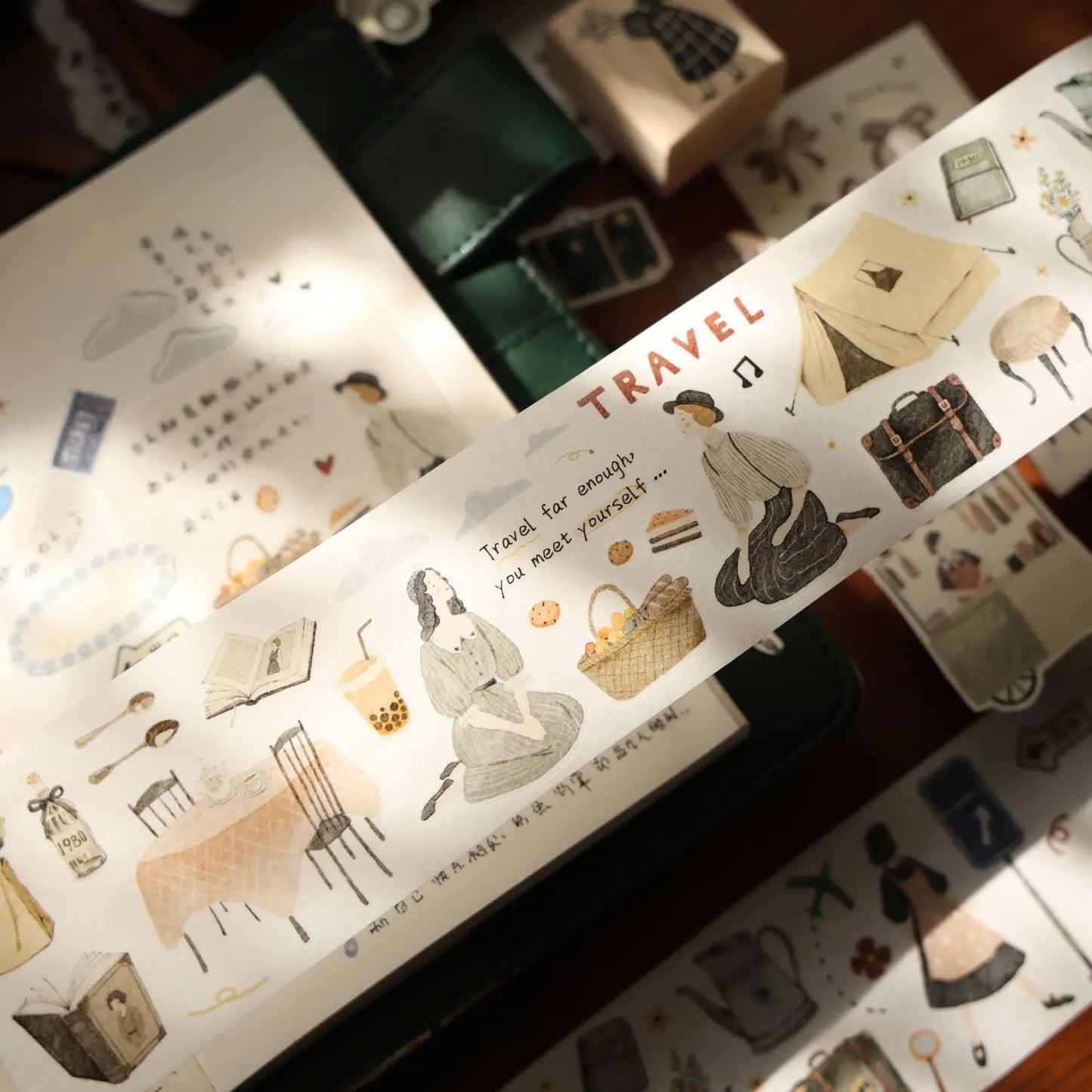 Travel Journal – Soft Vintage Die-Cut Washi & PET Tape ChicChoi