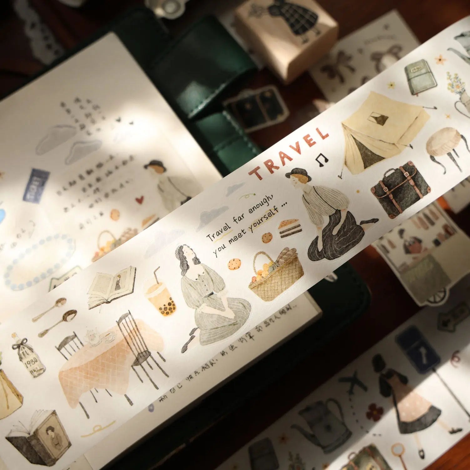 Travel Journal – Soft Vintage Die-Cut Washi & PET Tape ChicChoi