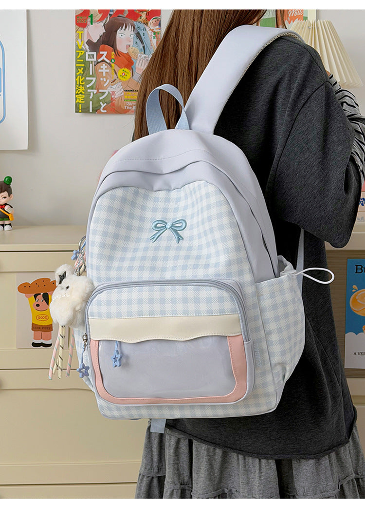 Plaid Vibe Large Capacity Ita Backpack